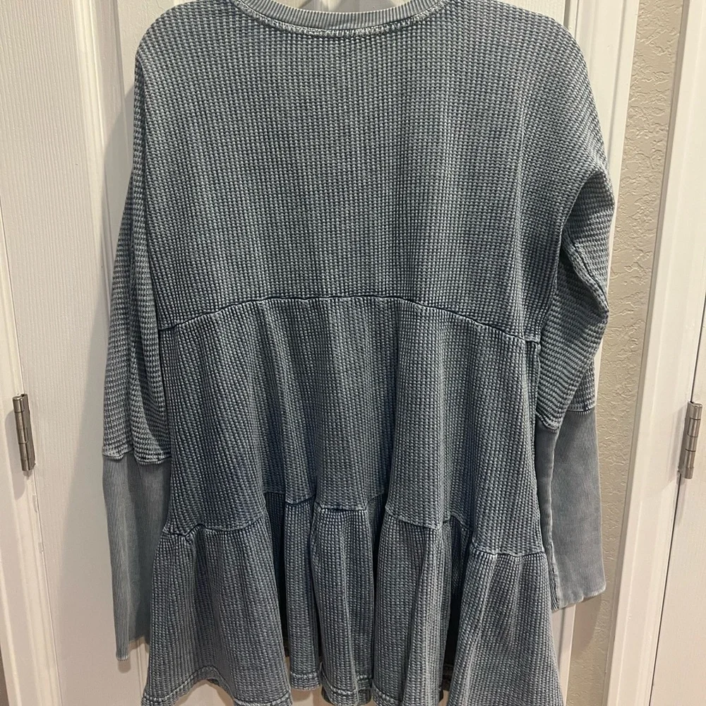 Free People Blue Long Sleeve Dress.